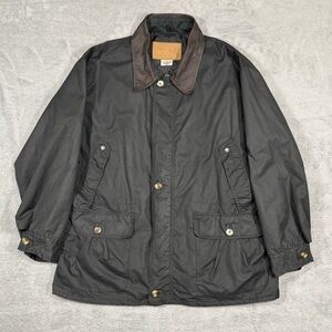 Outback Trail Foxfire Waxed Cotton Field Jacket Men L Leather Collar Grunge Alt